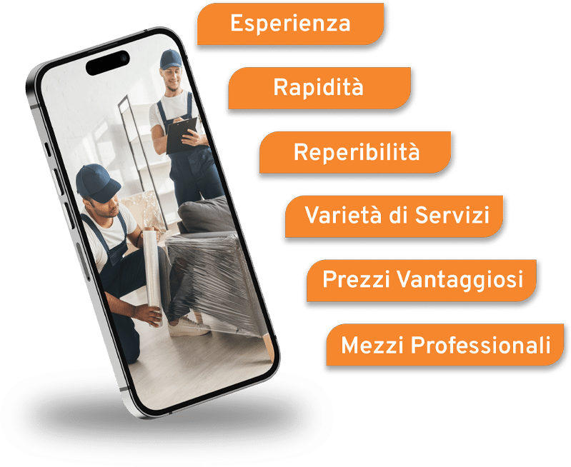 grafica telefono con elenco punti di forza di www.traslochi-trasporti-facchinaggio.it